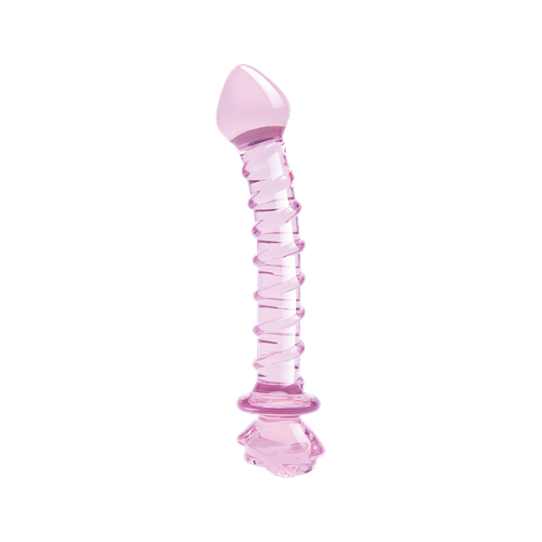 Glaze Glass - Glazen G-spot dildo met spiralen en rozenknop