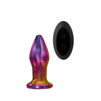 Remote vibe plug - Glazen vibrerende buttplug (Multi color)