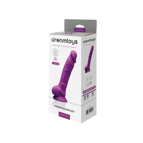 Dreamtoys - Real Love - Temperatuurgevoelige dildo met balzak - 17,7 cm