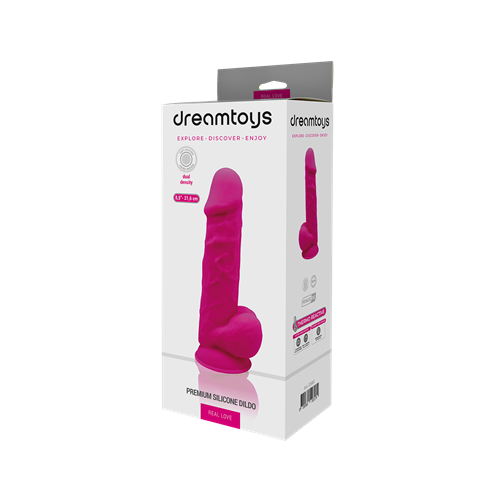 Dreamtoys - Real Love - Temperatuurgevoelige dildo met balzak - 21,6 cm