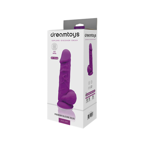 Dreamtoys - Real Love - Temperatuurgevoelige dildo met balzak - 21,6 cm