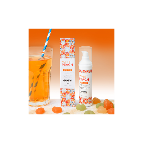 Exsens - White Peach - Verwarmende massageolie met smaak - 50 ml