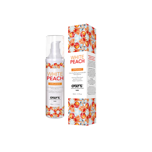 Exsens - White Peach - Verwarmende massageolie met smaak - 50 ml