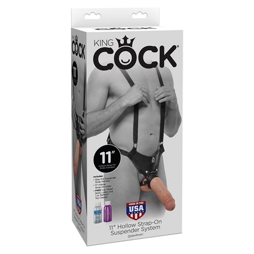 king-cock---holle-voorbinddildo-met-harnas---28-cm