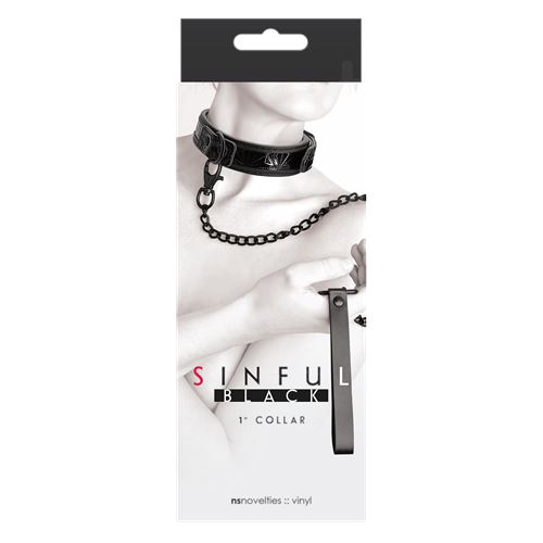 sinful---halsband-met-riem---zwart