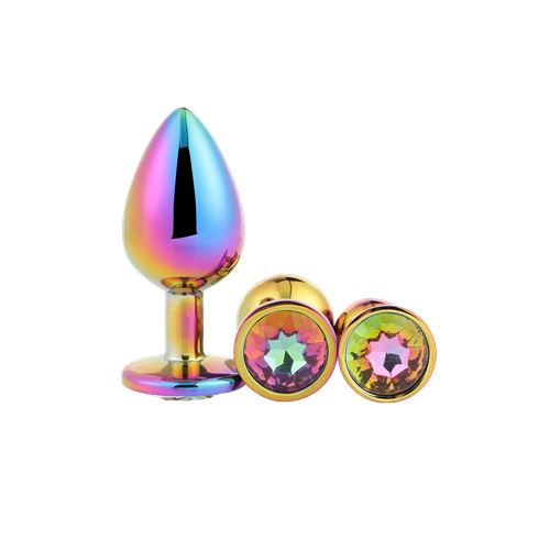 dream-toys---gleaming-love---aluminium-buttplug-set-met-siersteen---3-stuks