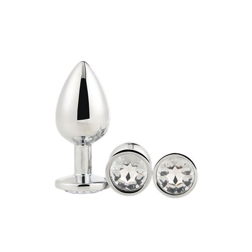 dream-toys---gleaming-love---aluminium-buttplug-set-met-siersteen---3-stuks