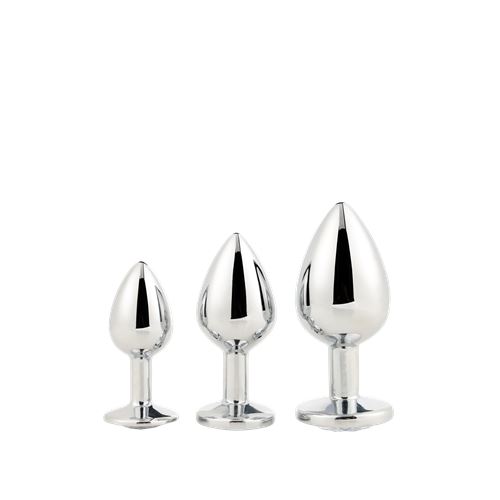 dream-toys---gleaming-love---aluminium-buttplug-set-met-siersteen---3-stuks