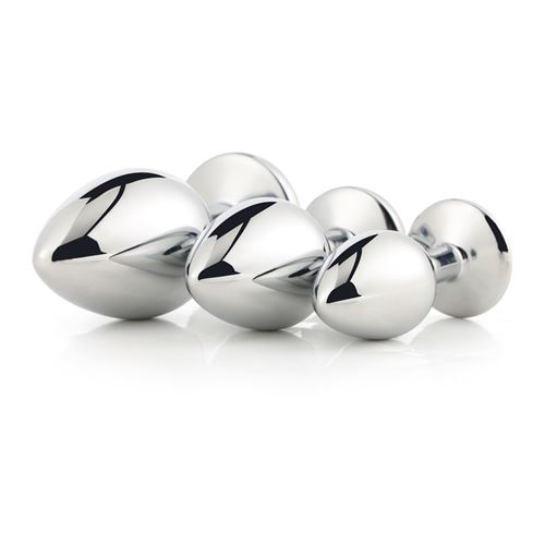 dream-toys---gleaming-love---aluminium-buttplug-set-met-siersteen---3-stuks