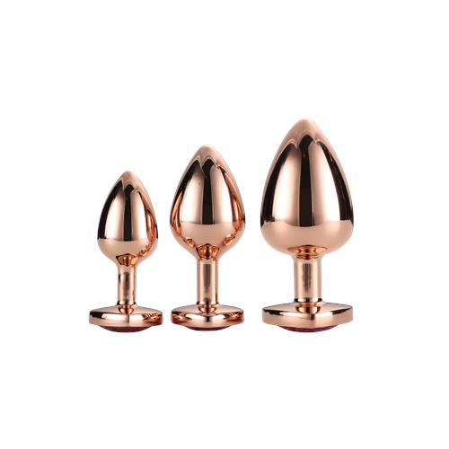 dream-toys---gleaming-love---aluminium-buttplug-set-met-siersteen---3-stuks