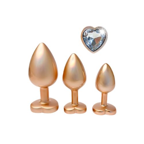 dream-toys---gleaming-love---aluminium-buttplug-set-met-siersteen---3-stuks