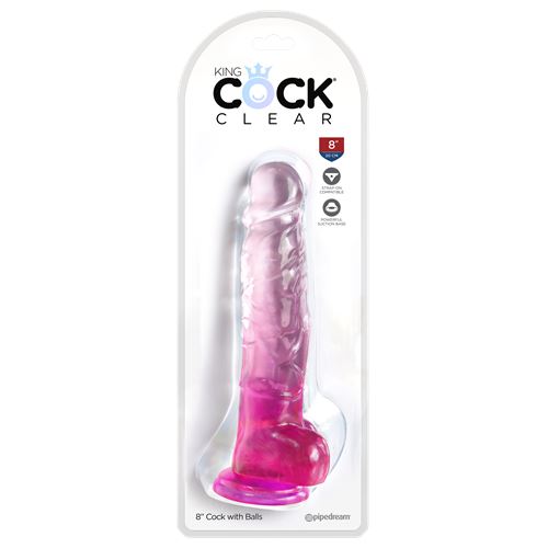 king-cock-clear-8-inch-cock-with-balls-pink