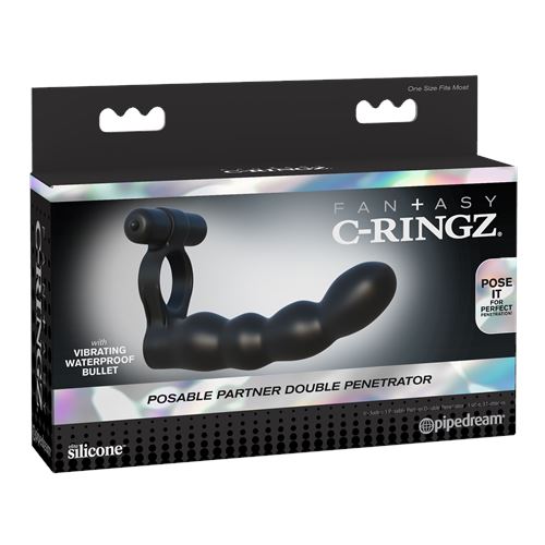 fantasy-c-ringz-posable-partner-double-penetrator-black