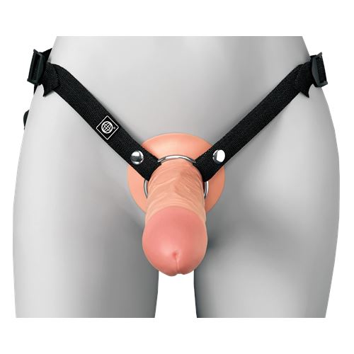 fantasy-x-tensions-elite-8-silicone-hollow-strap-on---dual-density---light