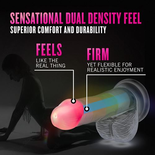 neo-elite-glow-in-the-dark-rainbow-rave-6.5-inch-silicone-dual-density-dildo-multicolored